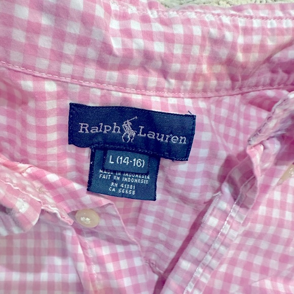 Ralph Lauren/Polo, pink & white dress shirt - Picture 3 of 3